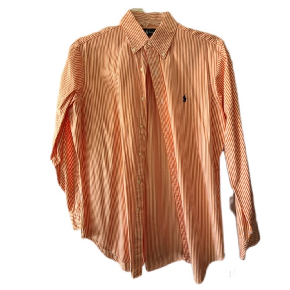 Ralph Lauren Orange Striped Button Down Shirt